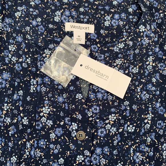 Blue/Navy Floral Shirt - Picture 2 of 3